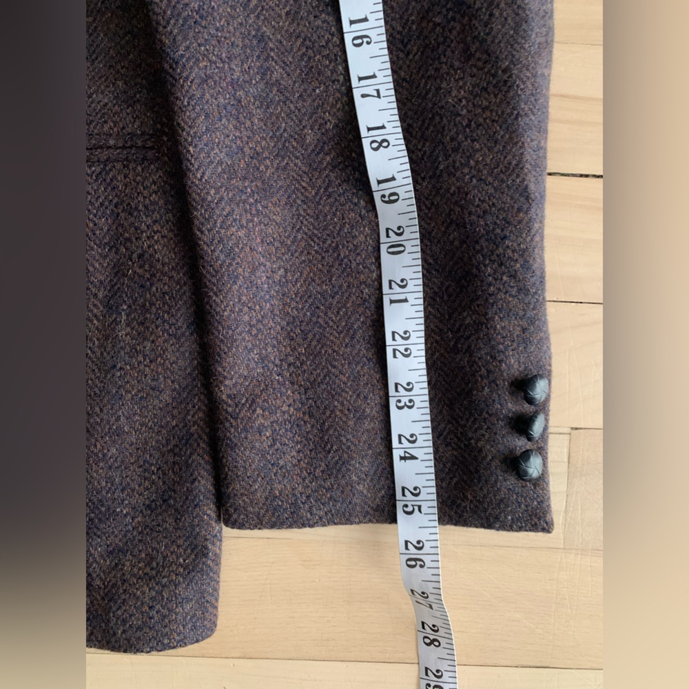 VINTAGE - Protocole Tweed Blazer Oversized Women Blue Fleck Structured Jacket - Picture 7 of 12